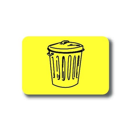 Ergomat 12in x 9in RECTANGLE SIGNS - Trash CanYellow DSV-SIGN 108 #2226 -UEN